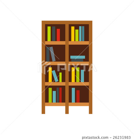 Shelf of books icon, flat style Shelf of books icon, flat style 26231983