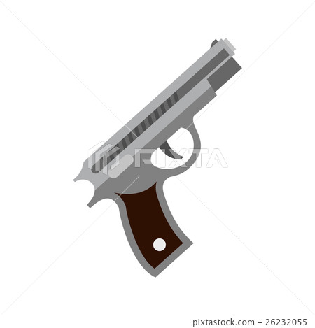 Pistol icon, flat style - Stock Illustration [26232055] - PIXTA