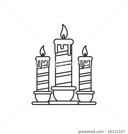Festive candles icon, outline style 26232107