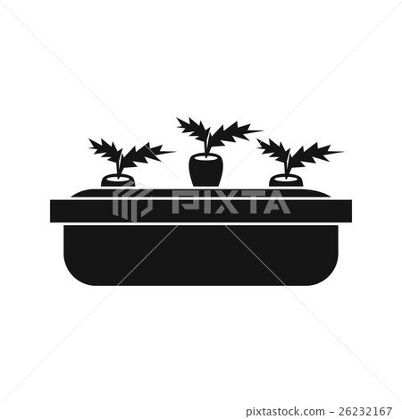 Carrots in a wooden pot icon, simple style 26232167