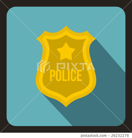 Police badge icon, flat style 26232278