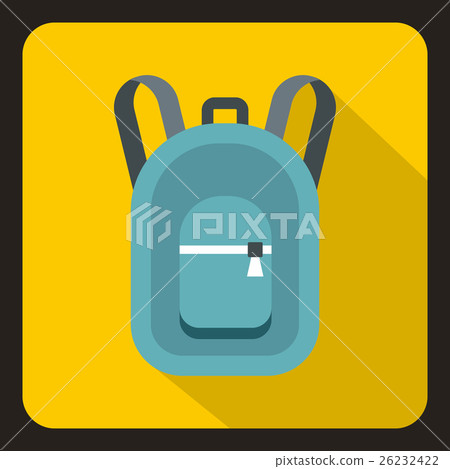 Backpack icon, flat style Backpack icon, flat style 26232422