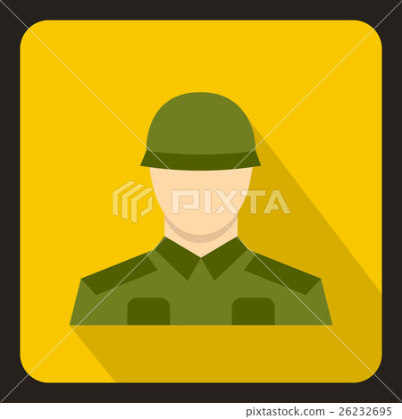 Soldier icon, flat style - Stock Illustration [26232695] - PIXTA