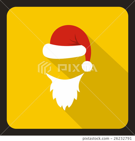 Hat and white beard of Santa Claus icon Hat and white beard of Santa Claus icon 26232791