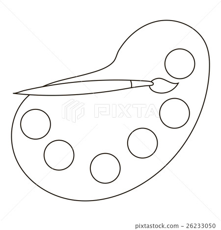 Palette of colors with brush icon, outline style Palette of colors with brush icon, outline style 26233050