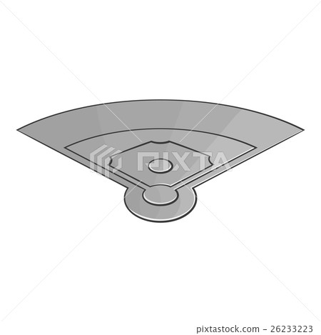 Field for baseball icon, black monochrome style Field for baseball icon, black monochrome style 26233223