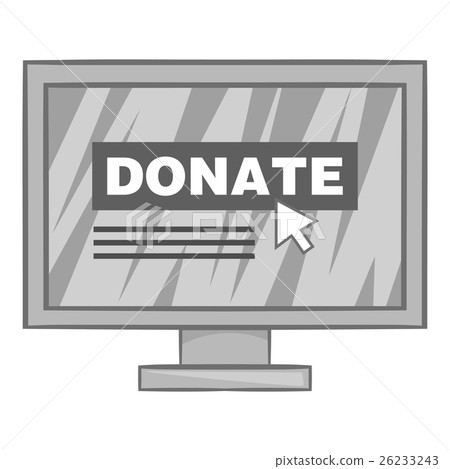 Online donation icon, black monochrome style 26233243