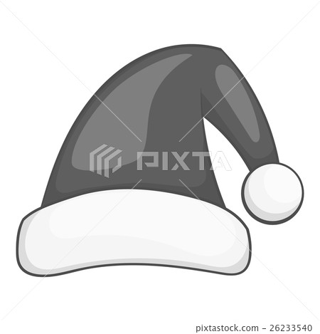 Santa Claus hat icon, black monochrome style 26233540