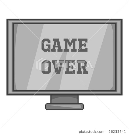 Monitor with word game over icon Monitor with word game over icon 26233541