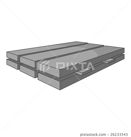 Processed wooden logs icon, black monochrome style Processed wooden logs icon, black monochrome style 26233543