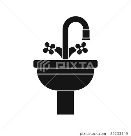 Ceramic sink icon, simple style 26233549
