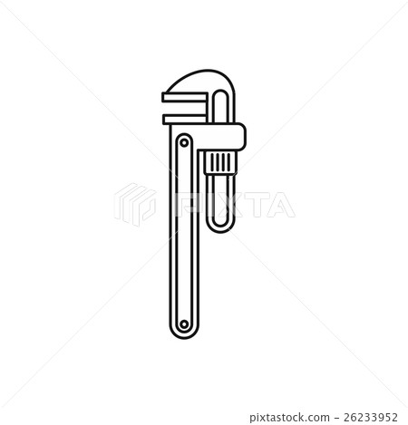 Pipe or monkey wrench icon, outline style Pipe or monkey wrench icon, outline style 26233952