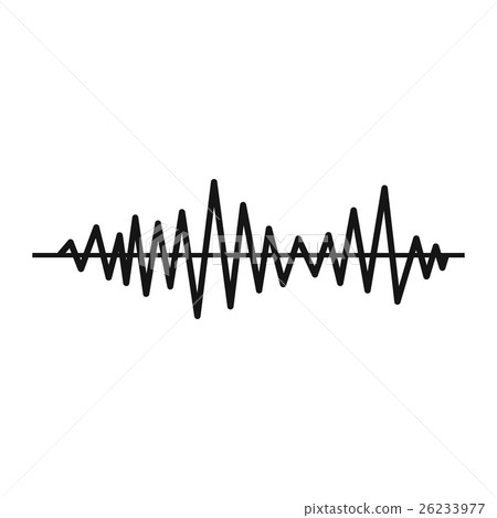Music sound waves icon, simple style 26233977