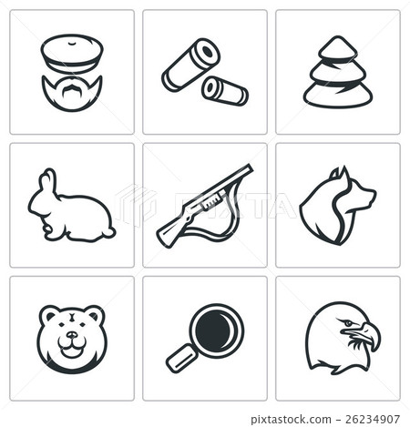 Vector Set of Hunting Icons. Vector Set of Hunting Icons. 26234907