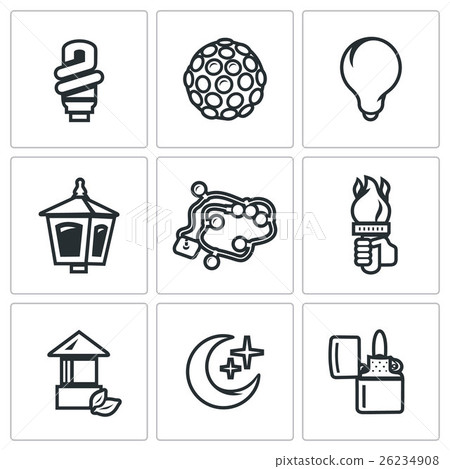 Vector Set of Lighting Icons. Vector Set of Lighting Icons. 26234908