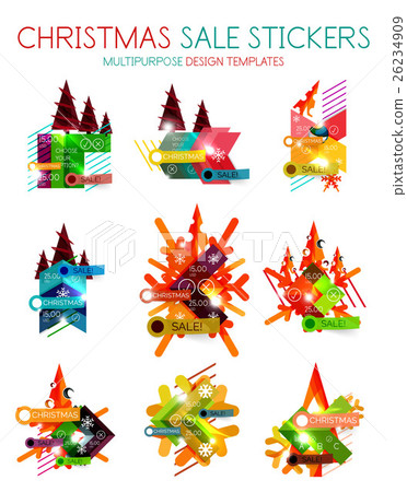Shiny holiday New Year and Christmas sale banners 26234909