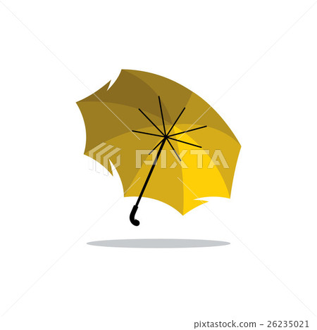 Vector Yellow Umbrella Cartoon Illustration. 26235021