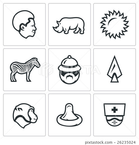 Vector Set of Africa Icons.  26235024