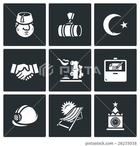Vector Set of Turkey and Russia Icons.  26235038