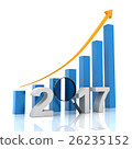 Growth chart for 2017 with magnifying glass 26235152