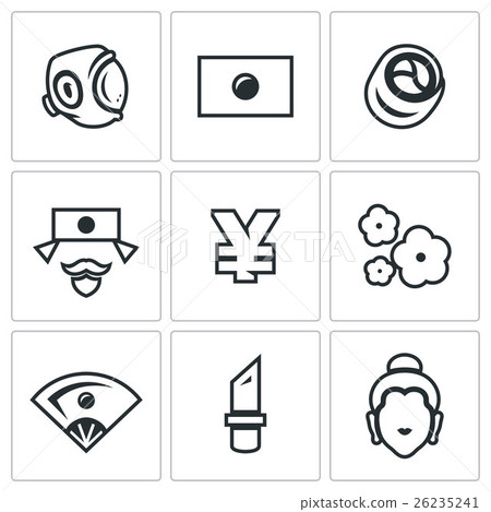 Vector Set of Japan Icons.  26235241
