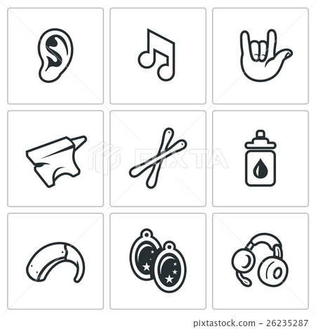 Vector Set of Deafness Icons.  26235287