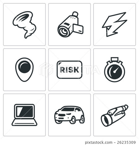 Vector Set of Tornado Icons.  26235309