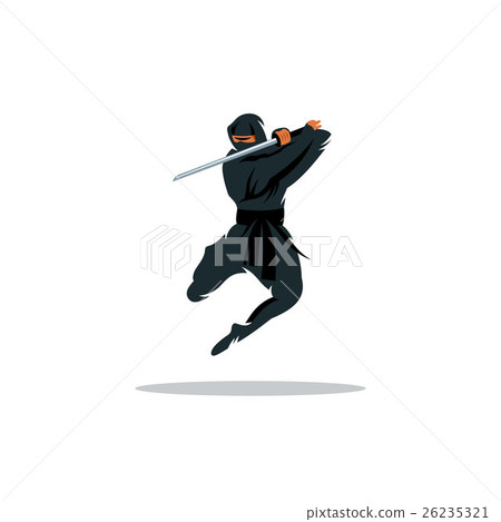 Vector Asian Ninja Cartoon Illustration.  26235321