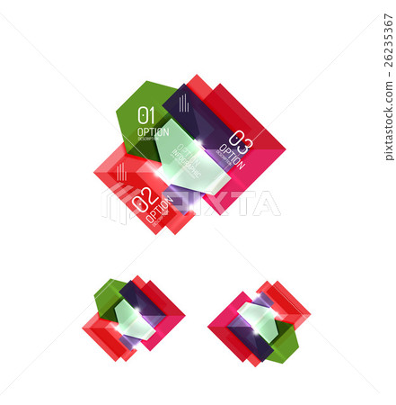 Set of abstract geometric paper graphic layouts 26235367
