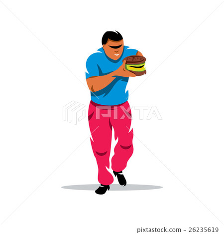 Vector Athlete on fast food eating Vector Athlete on fast food eating 26235619