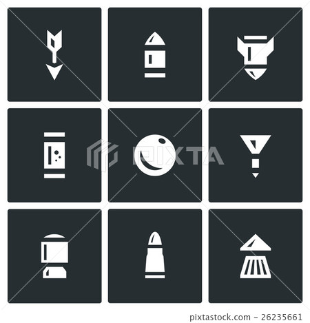 Vector Set of Ammunition Icons.  26235661