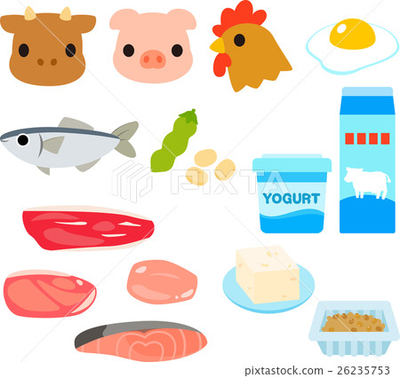 例證套食物富有蛋白質 26235753