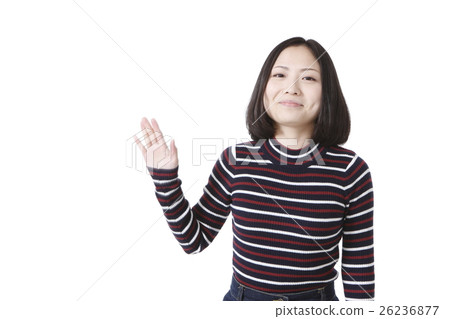 A young woman with a goodbye pose A young woman with a goodbye pose 26236877