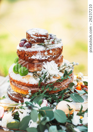 Appetizing wedding cake in rustic style Appetizing wedding cake in rustic style 26237210