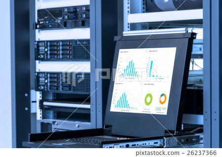 Monitor of monitoring system in data center room Monitor of monitoring system in data center room 26237366