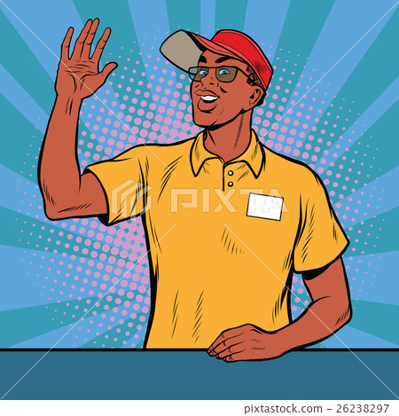 African American worker fast food welcomed African American worker fast food welcomed 26238297