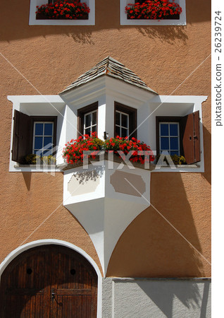Typical Windows with Balcony - Zuoz Switzerland 26239724