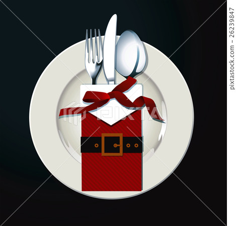 Vector illustrator of Christmas table setting. Vector illustrator of Christmas table setting. 26239847
