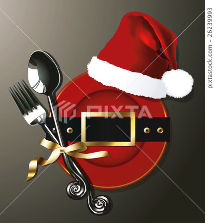 Vector illustrator of Christmas table setting. Vector illustrator of Christmas table setting. 26239993