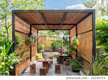 Architecture building wooden exterior in garden Architecture building wooden exterior in garden 26240154