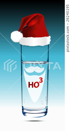 Vector of Santa hat on Water glass 26240195