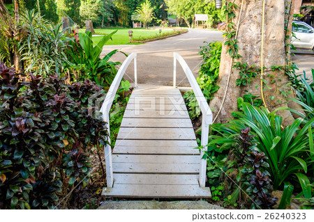 White bridge across walkway sylvan White bridge across walkway sylvan 26240323