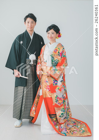 bridal couple, bride and groom, japanese clothing 26240361