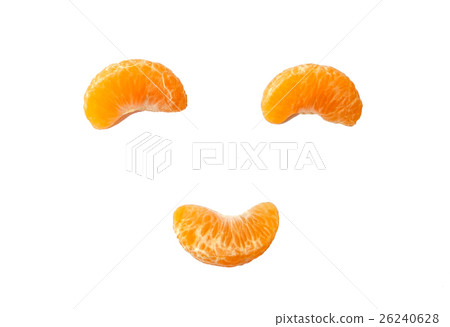 Orange fruit smiling 3 piece on background Orange fruit smiling 3 piece on background 26240628