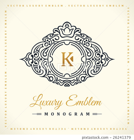 Vintage gold logo set. Flourishes crest 26241379
