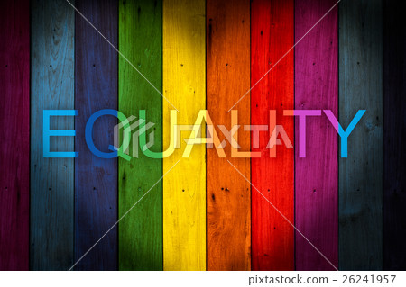 EQUALITY Wording LGBT concept color wood 26241957
