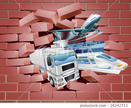 Transport Logistics Cargo Wall Concept 26242711