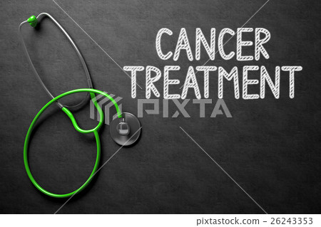Cancer Treatment Concept on Chalkboard. 3D 26243353