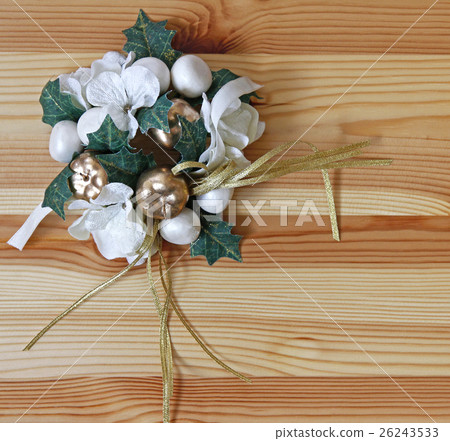 Christmas decoration on wooden background 26243533