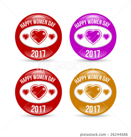 Happy Women day badge set Happy Women day badge set 26244886